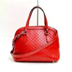 Auth Gucci Red Microguccisima Convertible 2way Mini Dome Satchel Crossbody